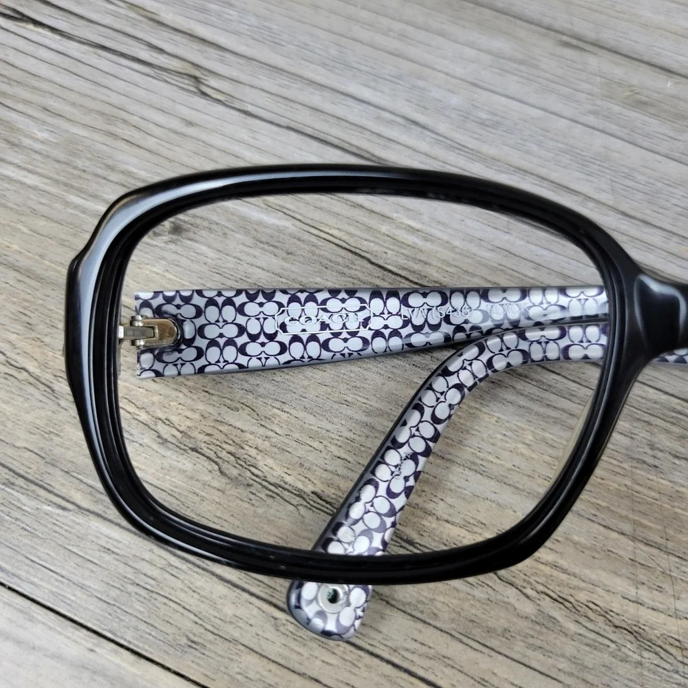 Coach Eyeglass Frames S436 Eva Black Signature Rhinestone Flower Women 53-16-135